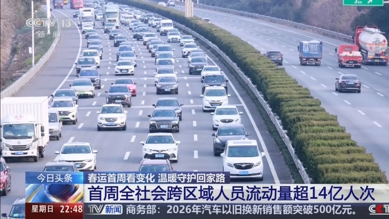 2月16日全社会跨区域人员流动量完成19411.2万人次