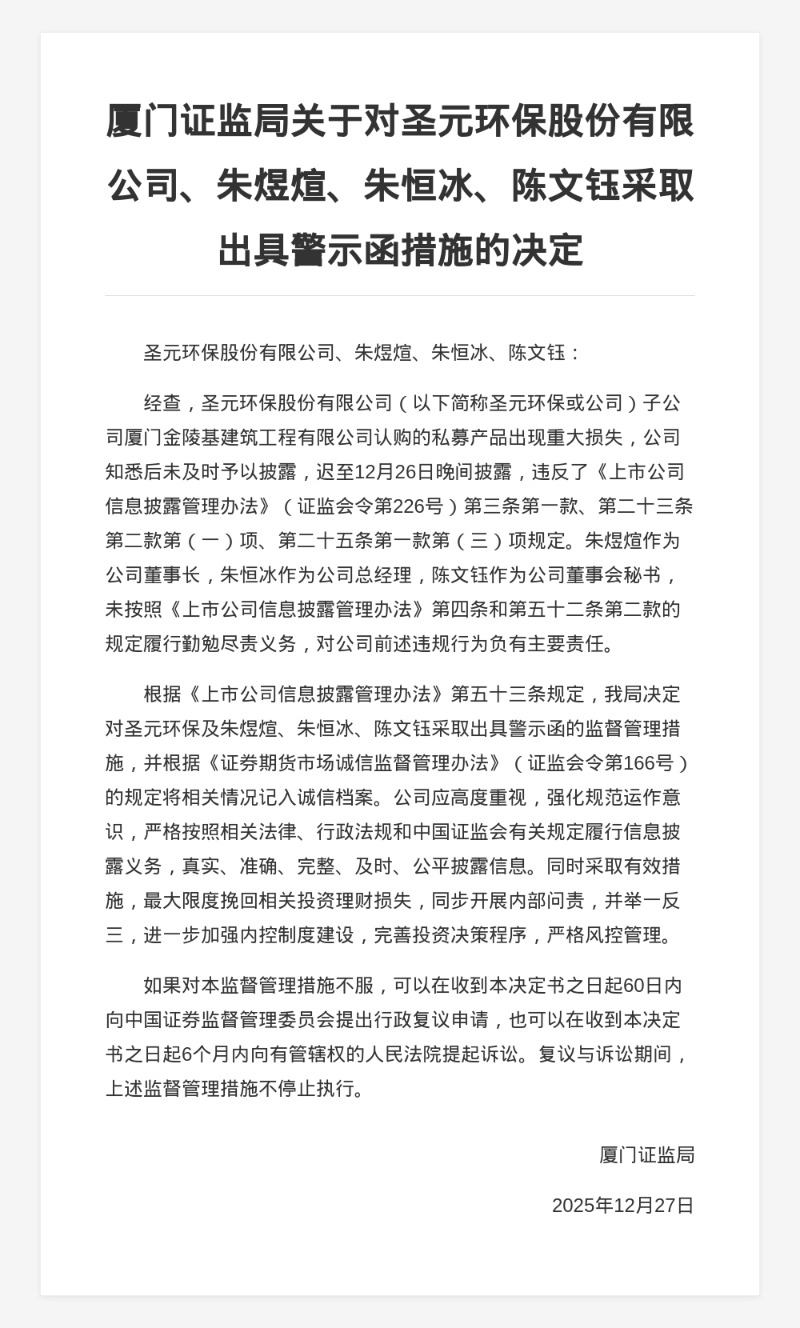 中城投集团六局被出具警示函，涉未按时披露年报